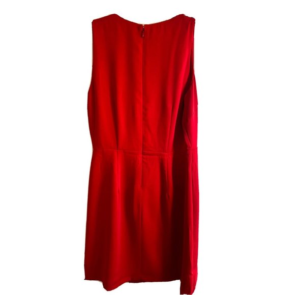 Loft Size 4 Dress Ladies Red Faux Wrap with Tie Little Red Dress NWT - Picture 8 of 10